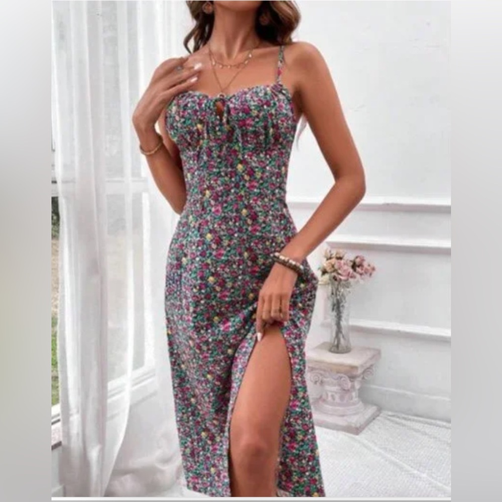 Boho Ditsy Floral Print Cami Dress - Picture 2 of 9